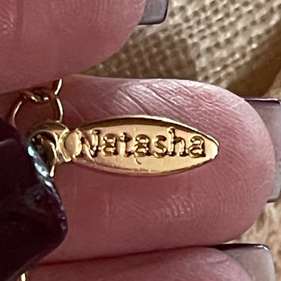 Signed Natasha Couture Gold Tone Statement Bib Necklace - Picture 5 of 6